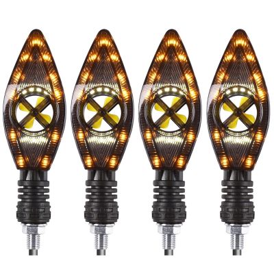 Allextreme R-258 Indicator LED Light Turn Signals Front and Rear Bright Warning Lamp 3-Patterns Water Resistant for all scooter, scooty, & Motorbikes (4 Pcs, Yellow & Blue)