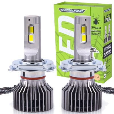 AllExtreme Hyperdrive H4 / H19 LED Headlight 200W Conversion Kit 22000LM Car Driving Headlamp Bulb 6000K Super Bright Beam Fog Light Chip Fog Light for SUVs Trucks Sedans