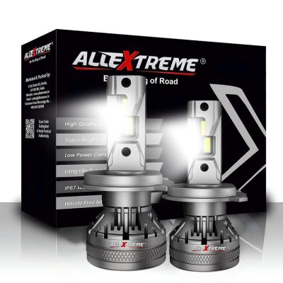 AllExtreme 120 Watt H4 Car LED Headlight 22,000LM Super Bright Beam 6500K N37 Led Chips Conversion Kit Car Bulb Driving Headlamp Fog Light for SUVs Trucks Sedans