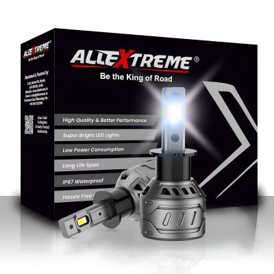 AllExtreme 60 Watt H3 Car LED Headlight 13,000LM Super Bright Beam 6500K N61 Led Chips Conversion Kit Car Bulb Driving Headlamp Fog Light for SUVs Trucks Sedans