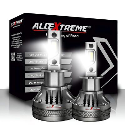 AllExtreme 120 Watt H3 Car LED Headlight 22,000LM Super Bright Beam 6500K N37 Led Chips Conversion Kit Car Bulb Driving Headlamp Fog Light for SUVs Trucks Sedans