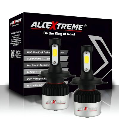 AllExtreme 72 Watt H4 Car LED Headlight 9000LM Super Bright Beam 6500K S2 Led Chips Conversion Kit Car Bulb Driving Headlamp Fog Light for SUVs Trucks Sedans