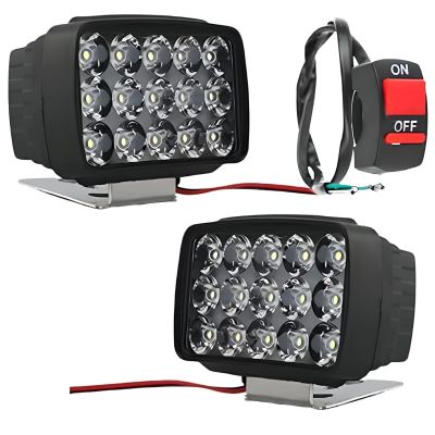 Allextreme EXNPE31 15 LED Fog Light 12V DC Headlamp Bar Wate Resistant for Off-Roading Scooty Motorcycle Car (Pack of 2 with On/Off Switch)