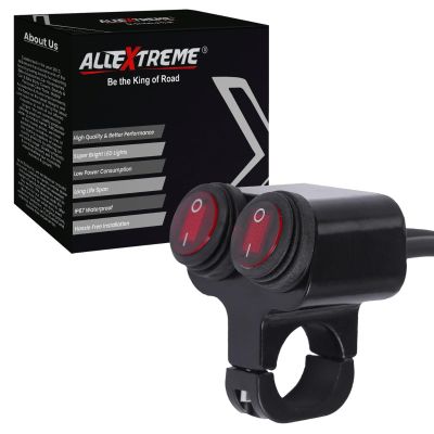 AllExtreme EXNPE30 Motorcycle Handlebar Dual Button 7/8 inch Switch Control for Headlight Fog Light Horn All Bike Models Motorcycle