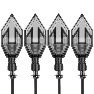 Allextreme LED Dual Color Arrow Shape Turning Indicator Light Universal for All Motorcycle, Bikes, Scooty (Blue & Amber, 6000K, Pack of 2)