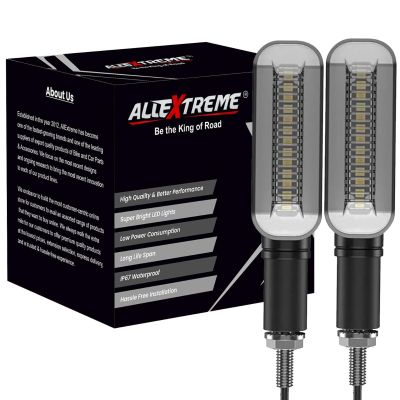 AllExtreme EXNPE11 Original Imported Flexible Running Style & BLUE LED Indicators Universal For All Bike Models Mot Lights (Pack of 2)