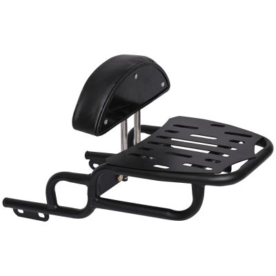 AllExtreme Euro J1 Backrest for Bike Luggage Carrier Back Support Pillion Adjustable Cushion Heavy Duty Black Bar Compatible With Jawa (Black)