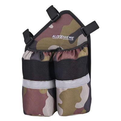 AllExtreme Bottle Empocher Drink Container Carrier Holder Mesh Design for Cycling Camping Travel - (Left/Right, Grey & Army Green)