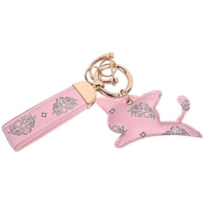 Allextreme Kitty Design Keychain Anti-Lost D-Ring Heavy Duty Keyring with 1 Screwdriver and 2 Rings for Car Bike