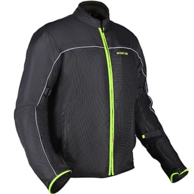 Allextreme AVIANT AIR Bike Riding Jacket CE Level 2 Certified Armour Protector Elbows Shoulders Protection Mesh Fabric Motorcycle Rider Gear for Bikers (3XL, Black & Green)