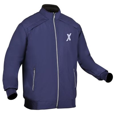 Allextreme GX01 Men's Windcheater with Front Zip Closure Full Sleeve Polyester Windbreaker Sports Winter Jacket for Gym Workout Running Travel Trekking (Size - L, Blue)