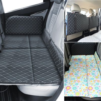 Allextreme S35 Non Inflatable Car Bed Mattress Double-Sided Back Seat Foldable Sleeping Bed for Kids & Adults Travel Trips Camping Picnic Universal Fit - (Light Yellow)