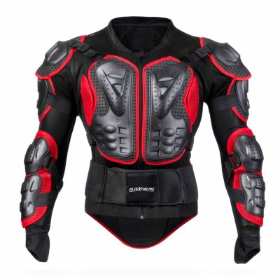 AllExtreme ARBA002 Full Body Armor Jacket Spine Chest Protection Gear Motocross Protector for Motorcycling Biking Riding - (Red, Size - XXL)