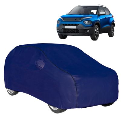 Allextreme PU9002 100% Waterproof Car Body Cover Compatible for Tata Punch 3 Layers UV & Rain Protection Triple Stitched Full Bottom Elastic Grip with Mirror Pockets (Tiebond Blue)