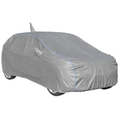 Allextreme TMZ9001 100% Waterproof Car Body Cover Compatible for Mahindra Than 3 Layers UV & Rain Protection Triple Stitched Full Bottom Elastic Grip with Mirror Pockets (Tiebond Grey)