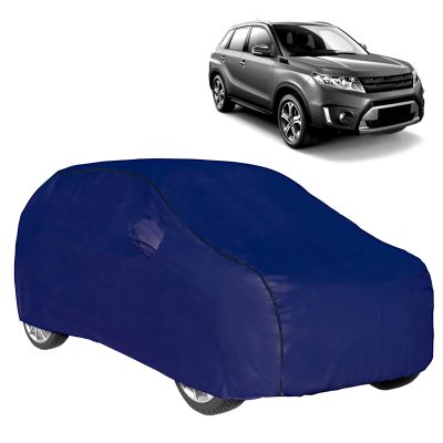 Allextreme MBG9002 100% Waterproof Car Body Cover Compatible for Maruti Suzuki Vitara Brezza 3 Layers UV & Rain Protection Triple Stitched Full Bottom Elastic Grip with Mirror Pockets (Tiebond Blue)