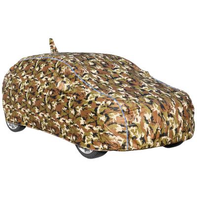 Allextreme TAU5054 100% Tested Waterproof Car Body Cover Compatible for Tata Altroz UV & Rain Protection Triple Stitched Full Bottom Elastic Grip with Mirror Pockets - Jungle & Blue Piping
