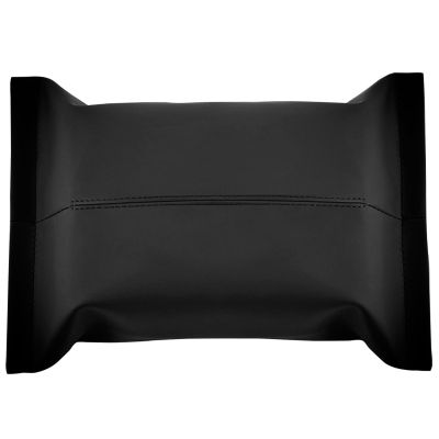 Allextreme Tissue Paper Napkin Holder Wipes Case Dispenser Bag Luxury PU Leather Back Seat Tissue Holder for Car Travel Home Office -Black