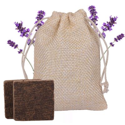 Allextreme Hanging Wood Jute Bag Car Perfume Scent - Lyrical Lavender Fragrance for 30 Days Diffuser Interior Car-Accessories Air Freshener with Essential Oil Aroma (Set of 1, 40g)
