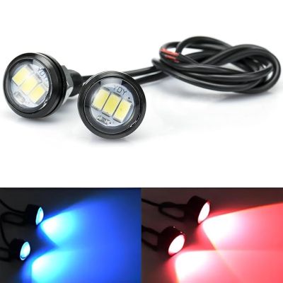 Allextreme 12W LED Eagle Eye Lamp 6000K Daytime Running Light Strobe Lamps with Flashing Handle Lights for Bikes Motorcycles Cars SUVs and Trucks (Red & Blue, Pack of 1)