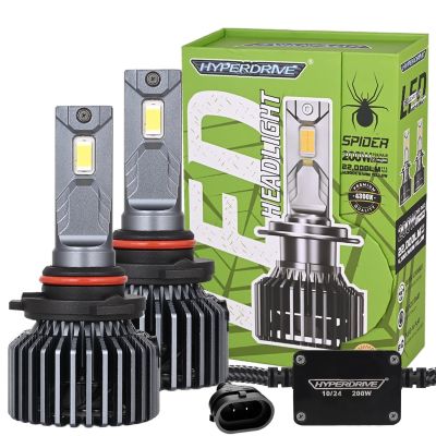 Allextreme Hyperdrive 9005/9012 200W LED Headlight Conversion Kit 22000LM Ultra Bright Beam IP68 Waterproof Fog Light Chip 4300K Easy Install Car Headlamp Bulbs for Automobiles (2Pcs, Warm Yellow)
