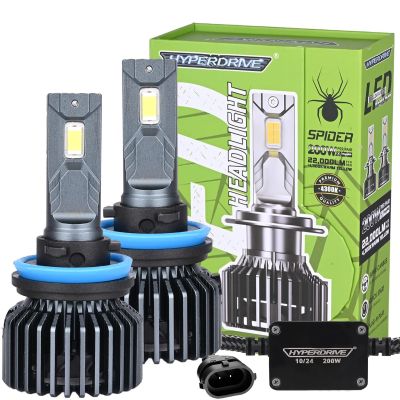 Allextreme Hyperdrive H8/H11 200W LED Headlight Conversion Kit 22000LM Ultra Bright Beam IP68 Waterproof Fog Light Chip 4300K Easy Install Car Headlamp Bulbs for Automobiles (2Pcs, Warm Yellow)