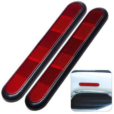 AllExtreme Universal Car Reflective Stickers Night Visibility Red Safety Warning Door Sign Tape Compatible for All Cars Bikes & Vehicles (2 Pcs, Red)