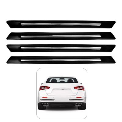 AllExtreme Anti-Collision Patch Front and Rear Universal Bumper Guard Strip Adhesive Anti-Scratch Door Sill Protector Trim for Car Doors (4 Pcs 1, Black)