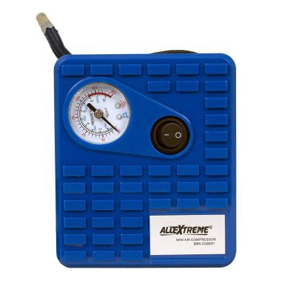 AllExtreme AE-Q8001 Heavy Duty Portable Auto Air Compressor Pump Electric Tyre Inflator with Cigarette Lighter Plug and 3 High Air Flow Nozzle Adaptors (85W, 75 PSI, 12V DC)