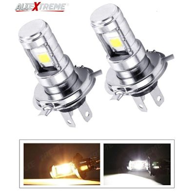 AllExtreme EXHL06 Premium Quality HJG H4 High Brightness Cob 9W 900Lm 12V LED Head Lamp Bulb For Cars (Pack of 2)