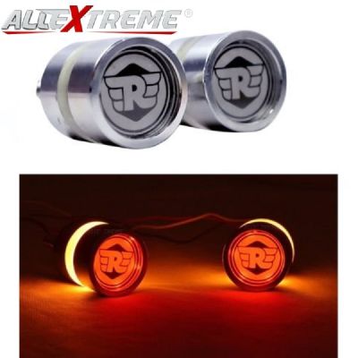 Allextreme EXLXSB2 Stylist Handlebar End LED Turn Signal Indicator Light compatible for Bullet 350cc & 500cc (Amber Light, 2 PCS)