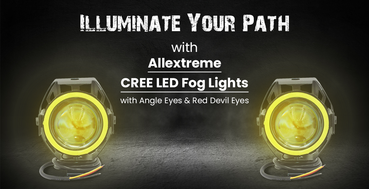 Illuminate Your Path with Allextreme CREE LED Fog Lights with Angle Eyes & Red Devil Eyes